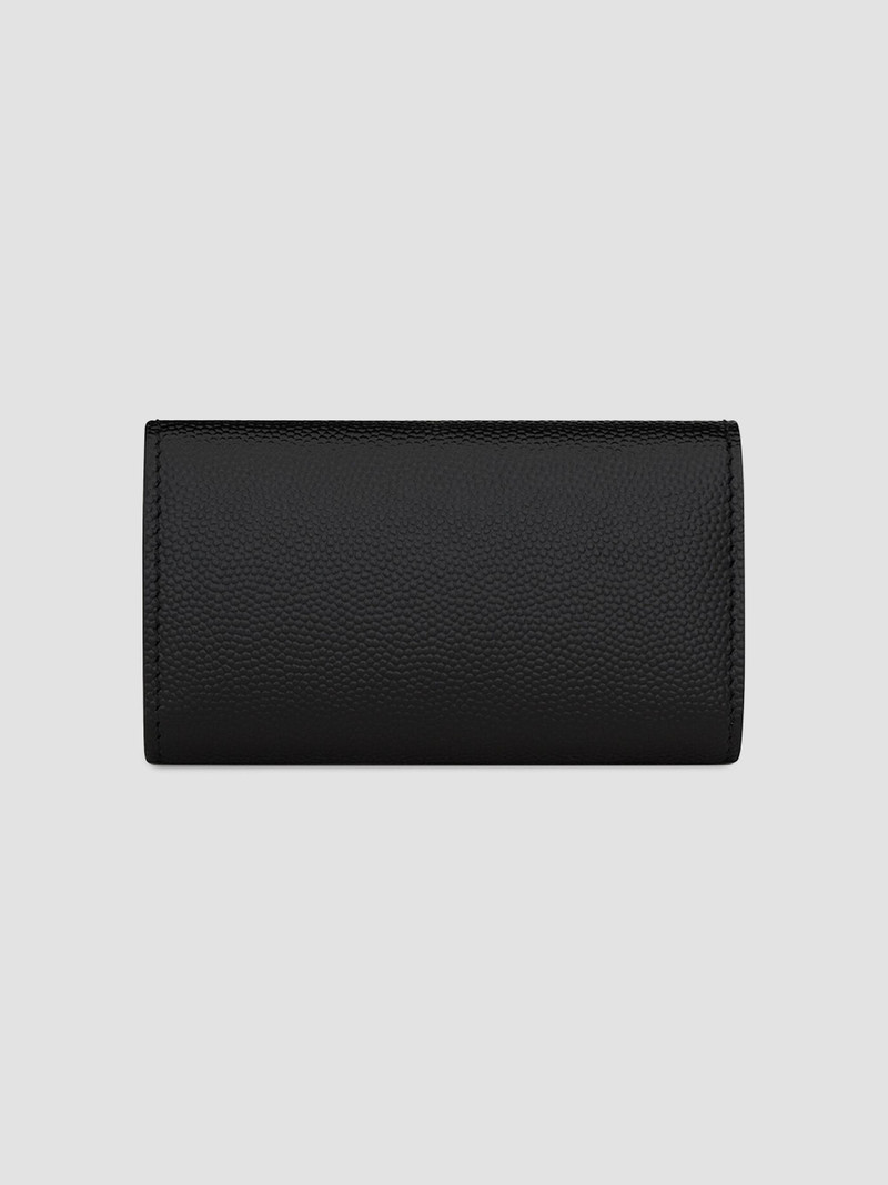 Men's Slim Key Pouch in Grain De Poudre Leather - Black 3