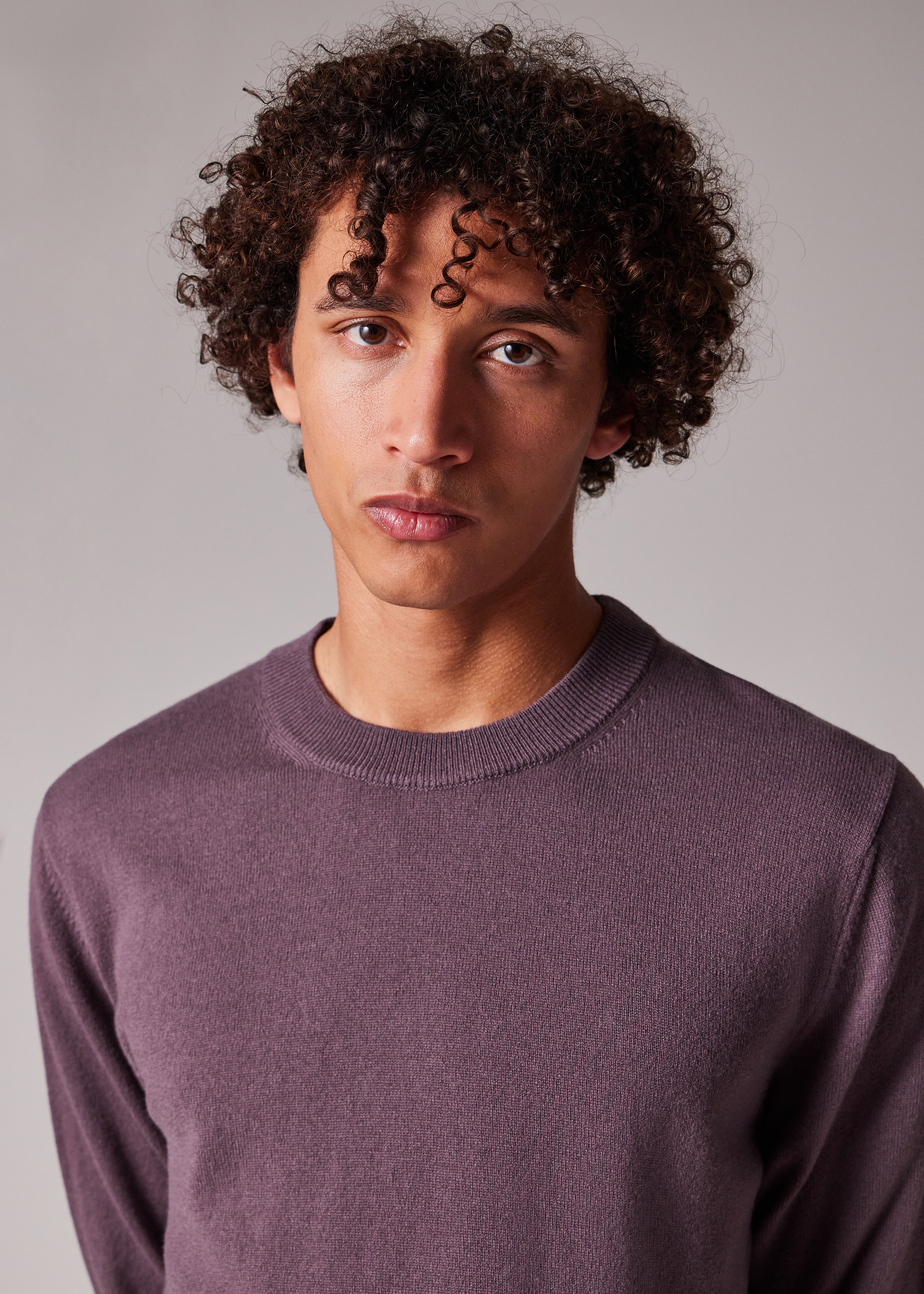 Mauve Cashmere Crew Neck Sweater - 4