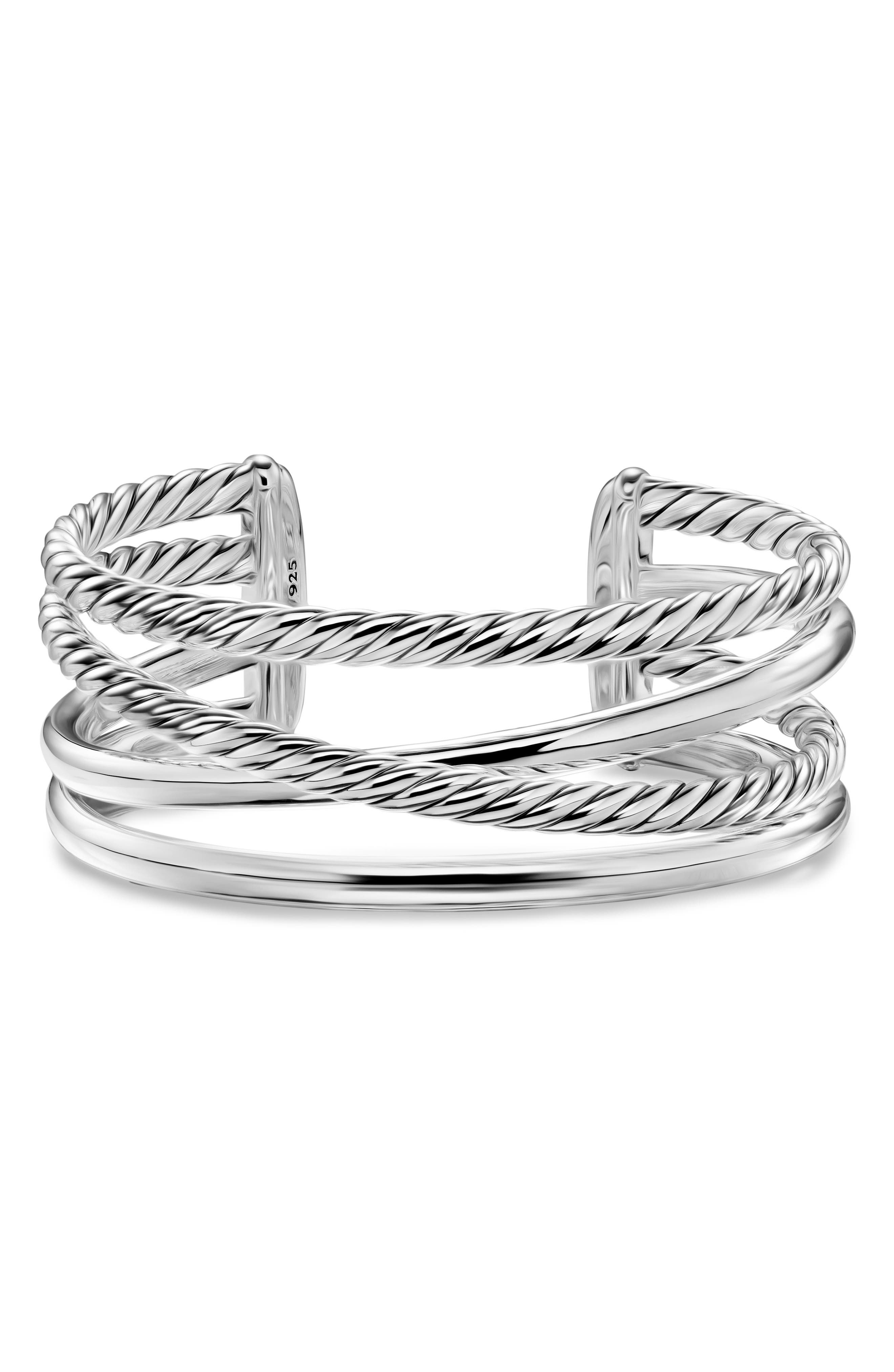 David Yurman Bold Crossover Multi Row Cuff Bracelet in Sterling Silver, 24.4mm at Nordstrom - 5