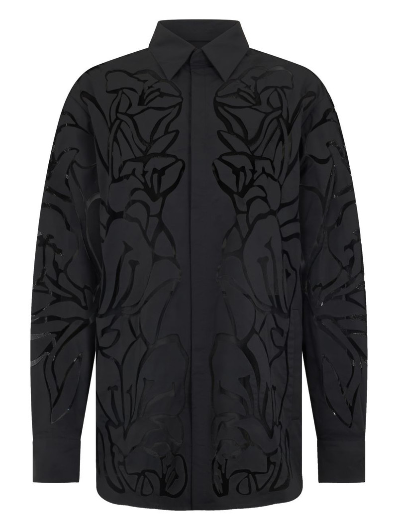 floral cut-out shirt jacket 1