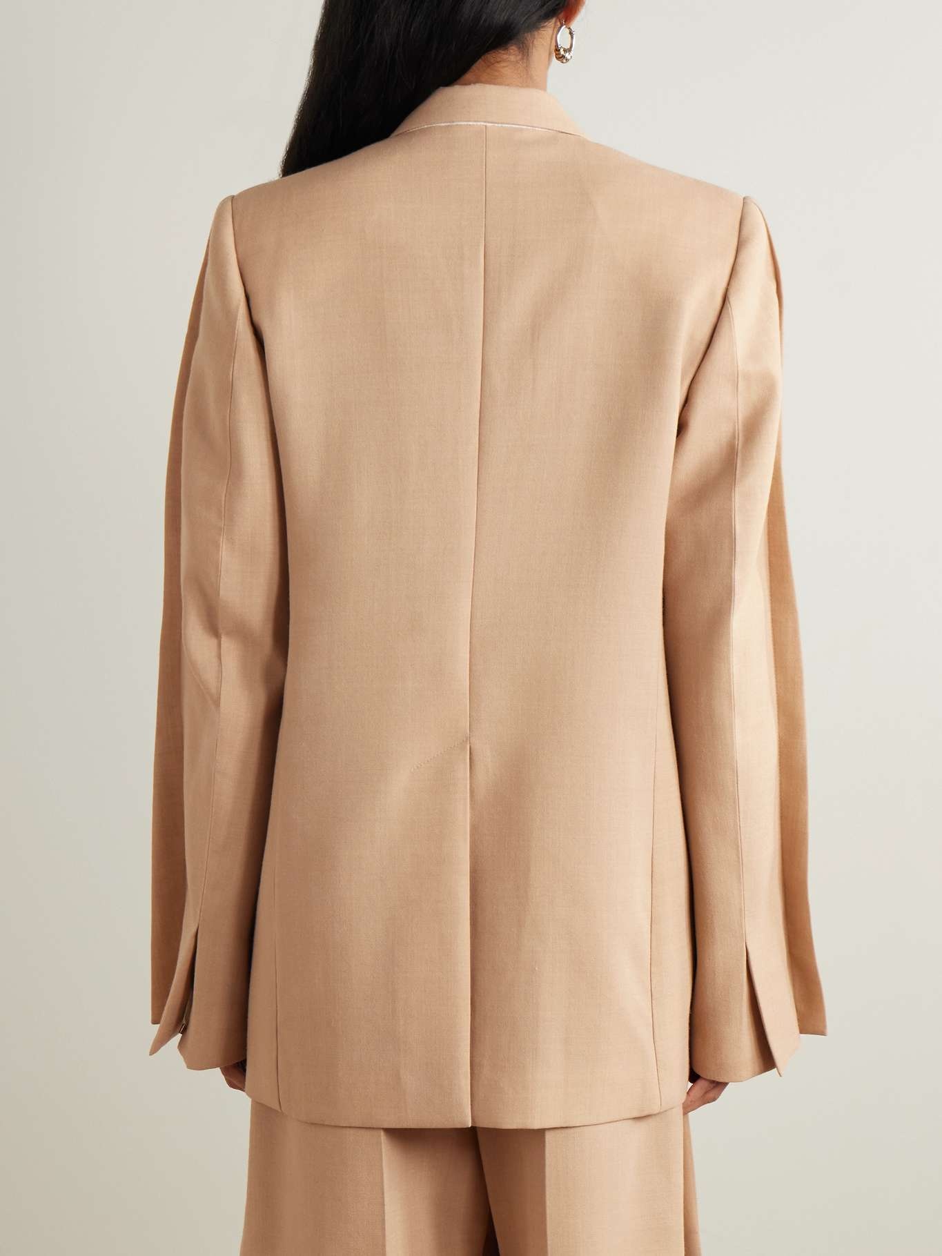 Wool-blend blazer Beige - 4