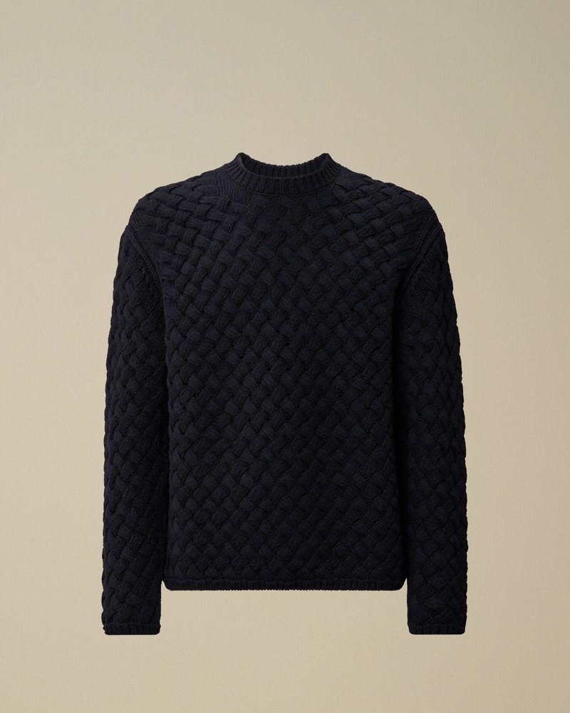 Lambswool GRS Logo Crewneck Sweater 1