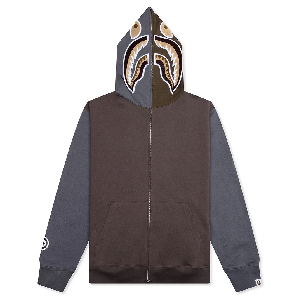 SHARK FULL ZIP HOODIE #2 - BEIGE - 1