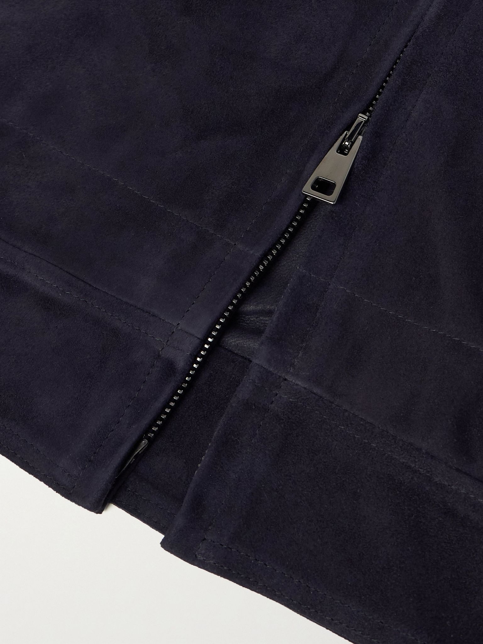 Suede Bomber Jacket Navy - 6