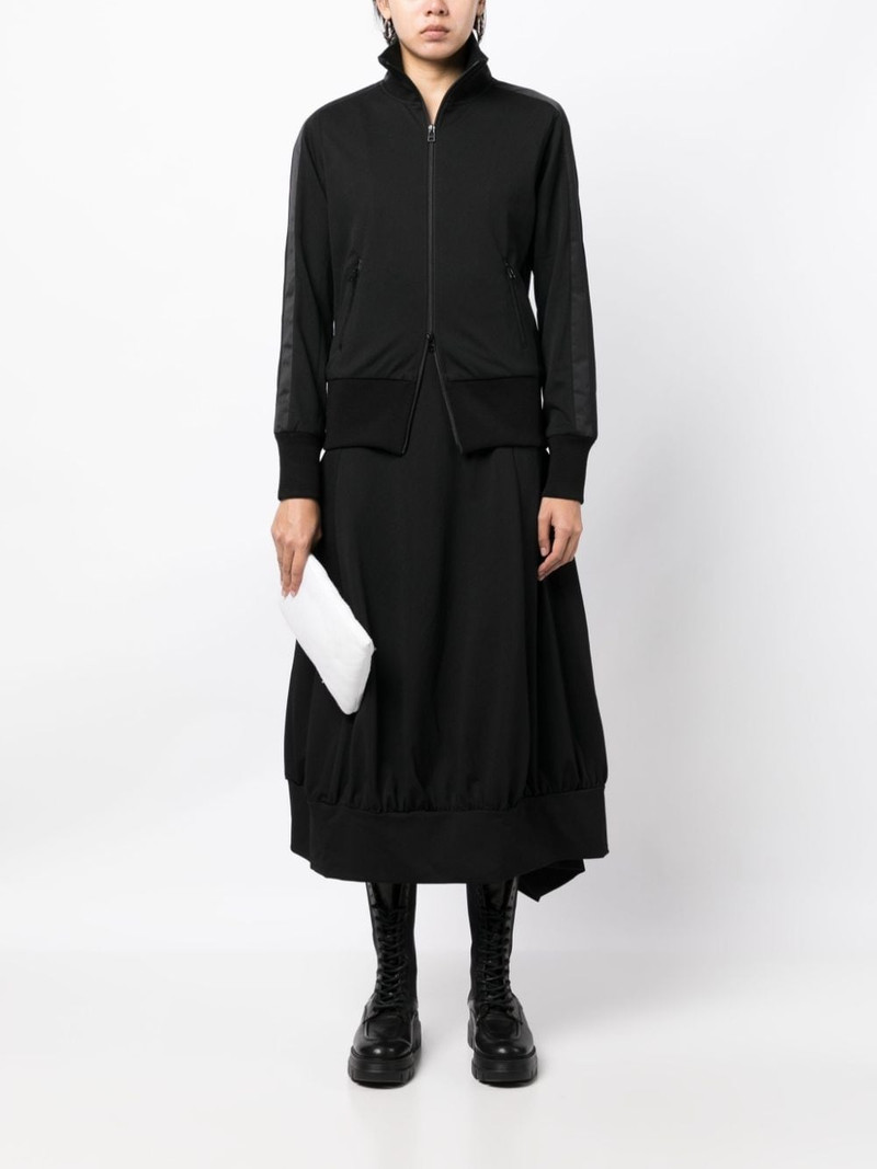 Yohji Yamamoto stripe-detail zip-up sweatshirt outlook