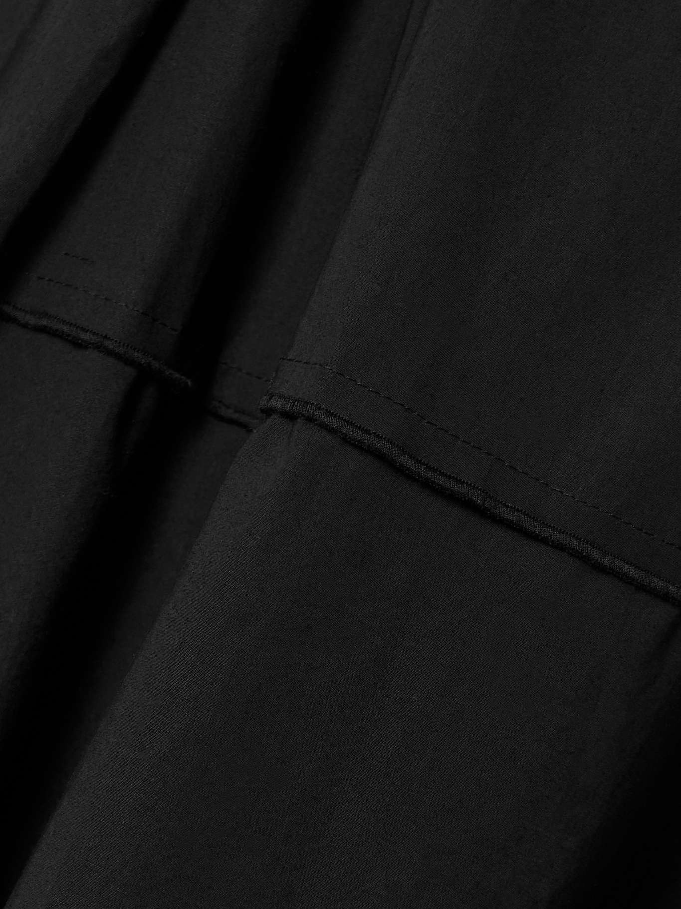 Kailey pleated stretch-cotton poplin maxi dress Black - 4