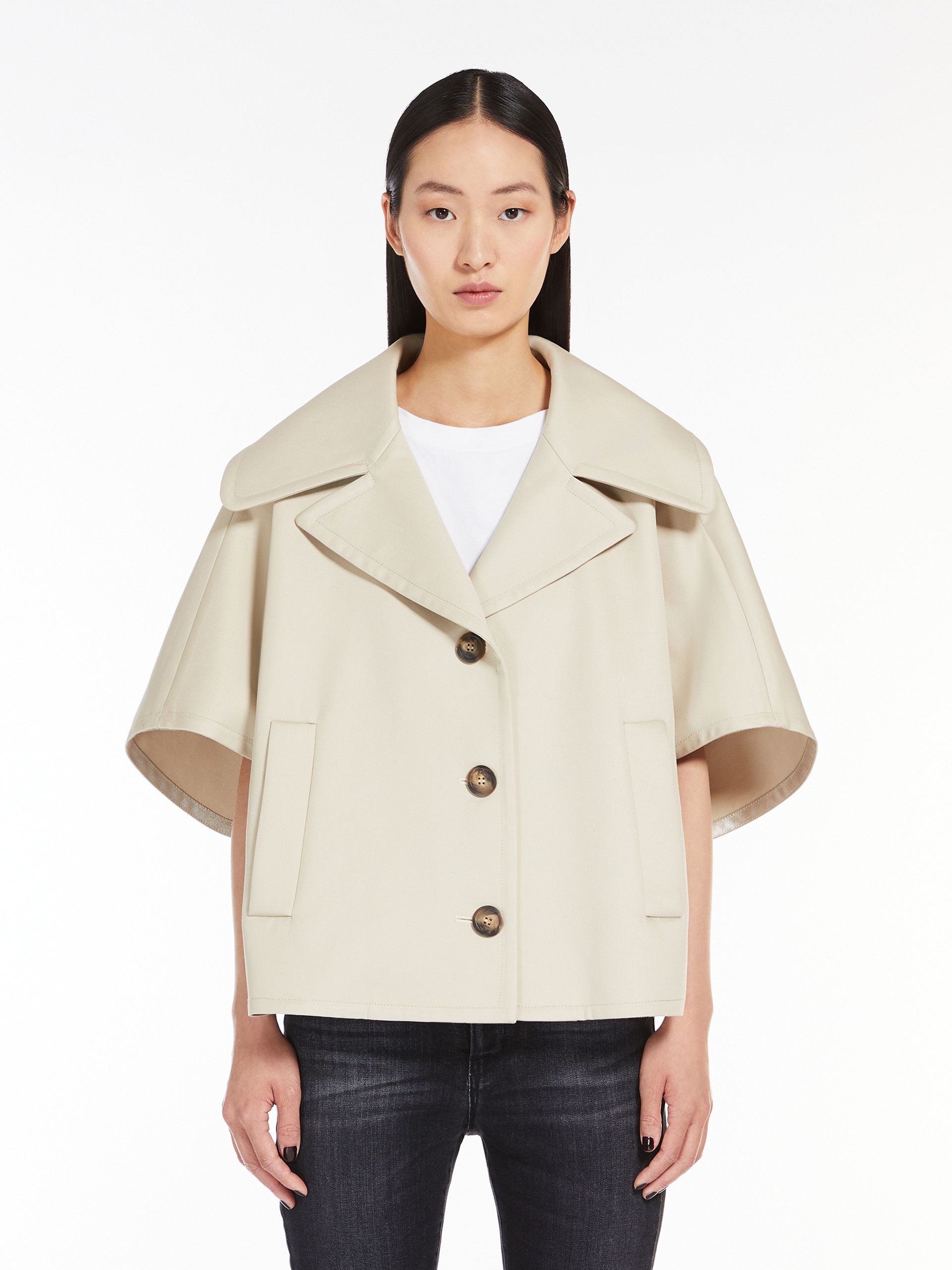 VEGGIA Cotton gabardine cape - 3