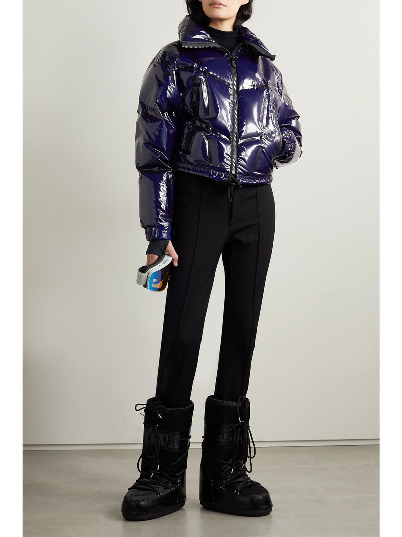Moncler Grenoble Siguret cropped hooded quilted down ski jacket Indigo outlook