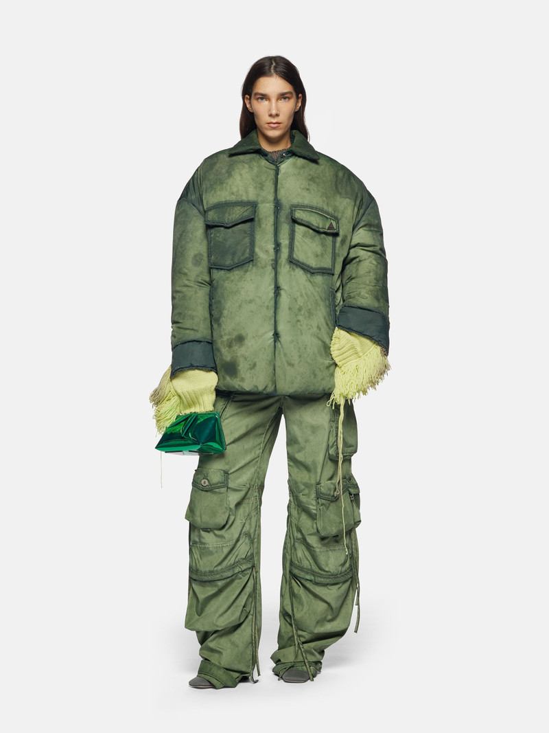 THE ATTICO MILITARY GREEN SHORT COAT NYLON outlook