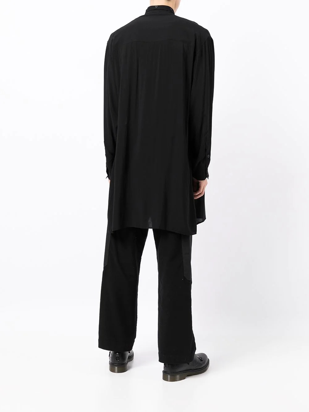 band-collar oversized shirt - 4