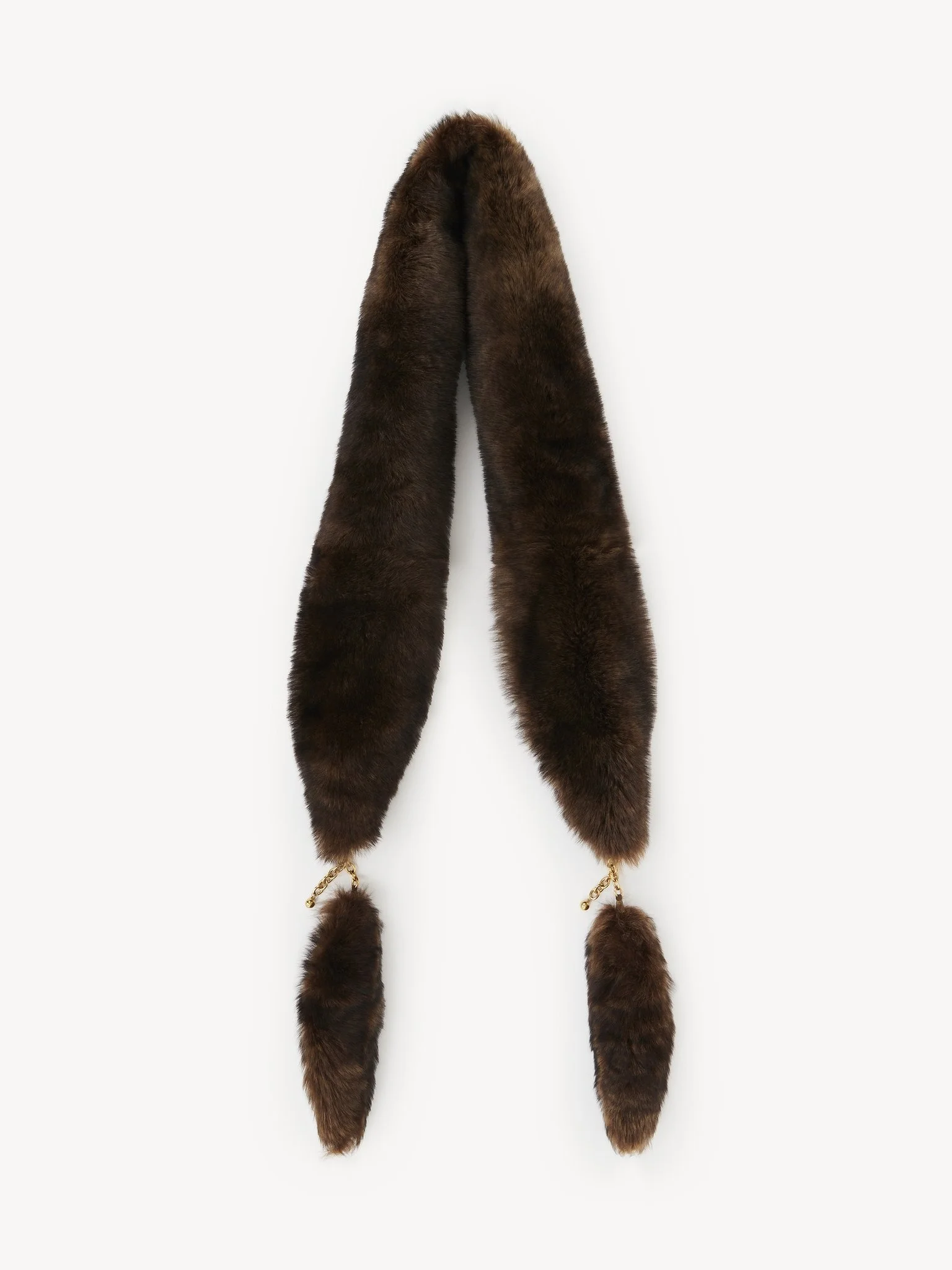 THE CHLOÉ CHAIN TAILS SCARF IN SHEARLING - 1