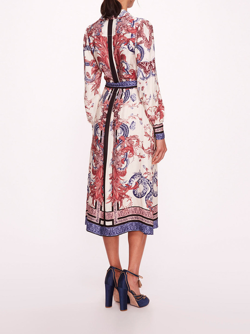 Marchesa ZEA LONG SLEEVE MIDI SHIRTDRESS outlook
