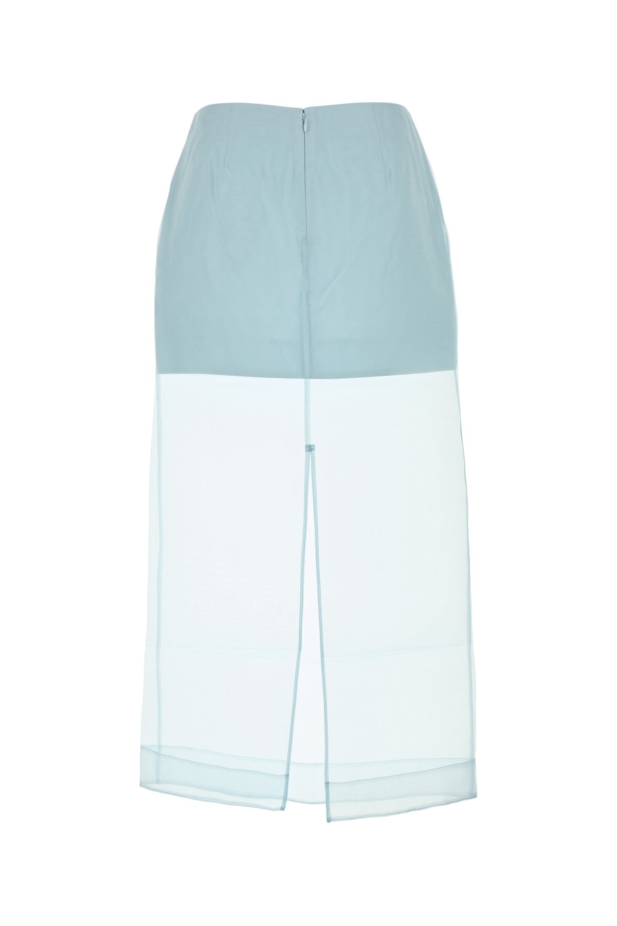Pastel light blue organza Crush layered skirt - 2
