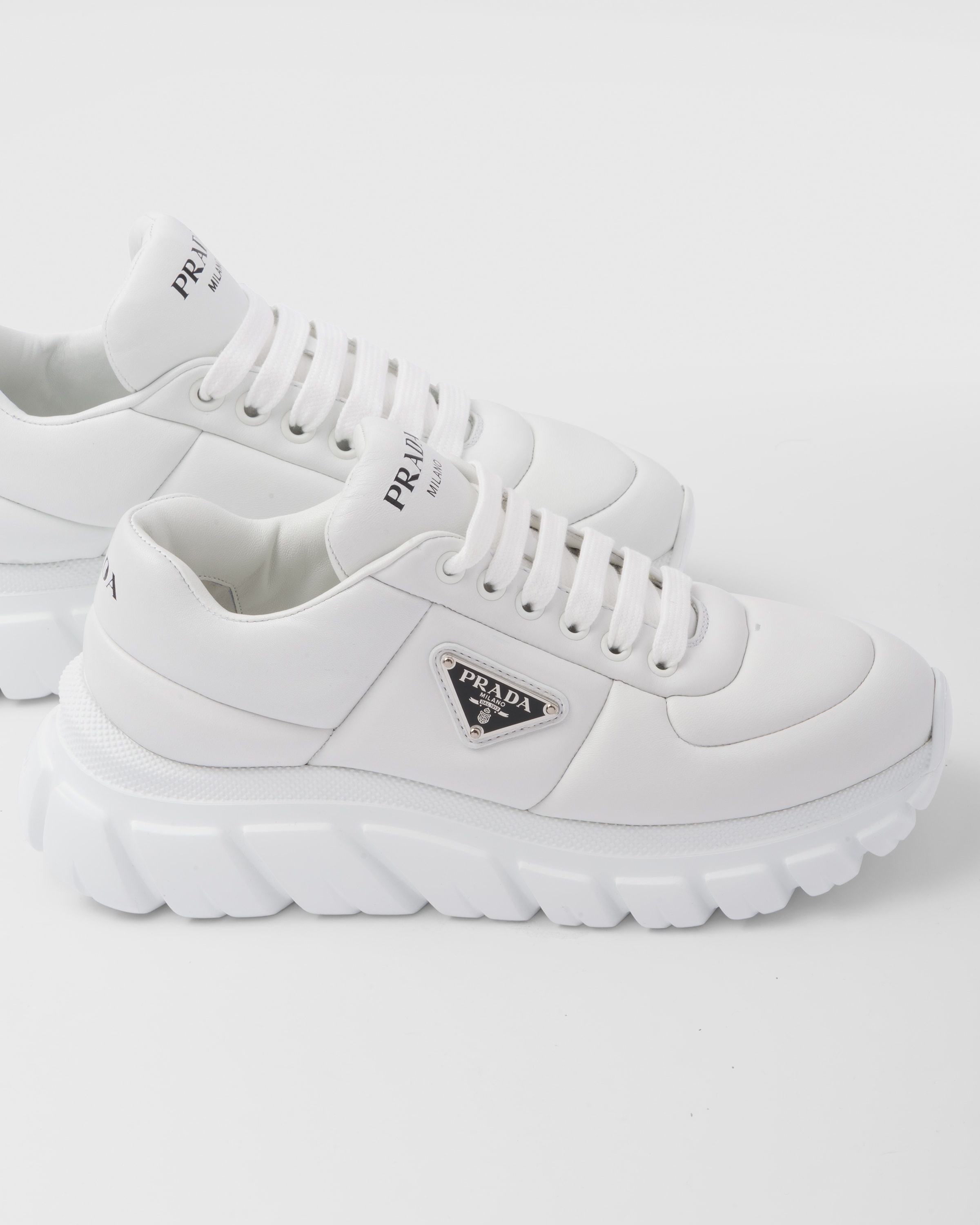 Padded nappa leather sneakers - 6