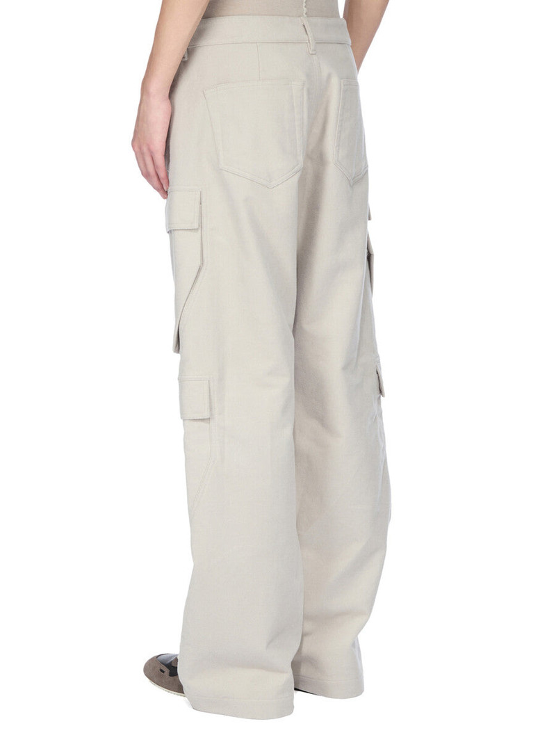 Wide-Leg Cotton-Twill Cargo Trousers Light gray 3