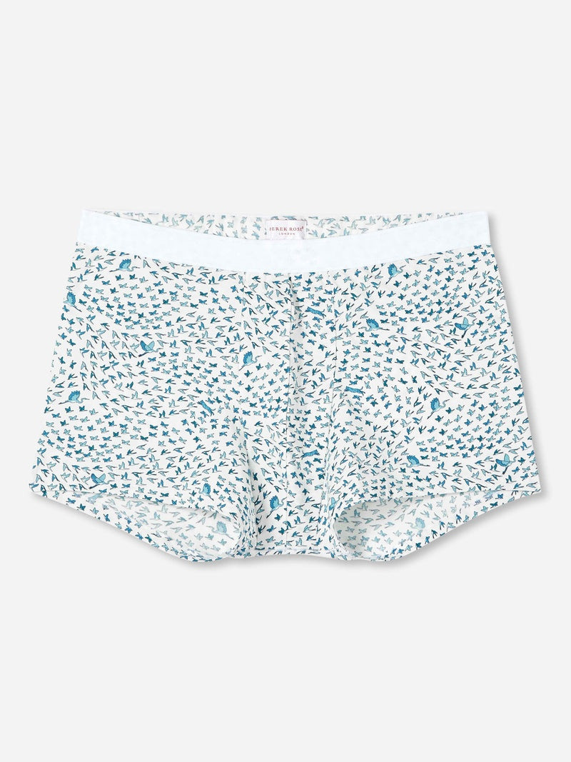 Men's Boxer Briefs Birds Pima Cotton Stretch White 1