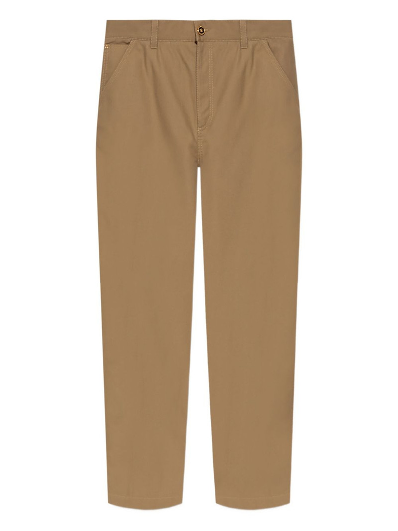 buckle-detail cotton trousers 1