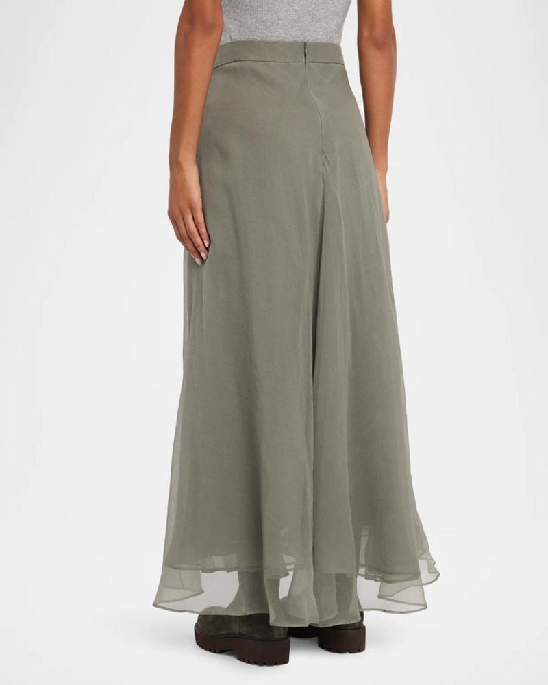 Layered Crispy Silk Maxi Circle Skirt 3