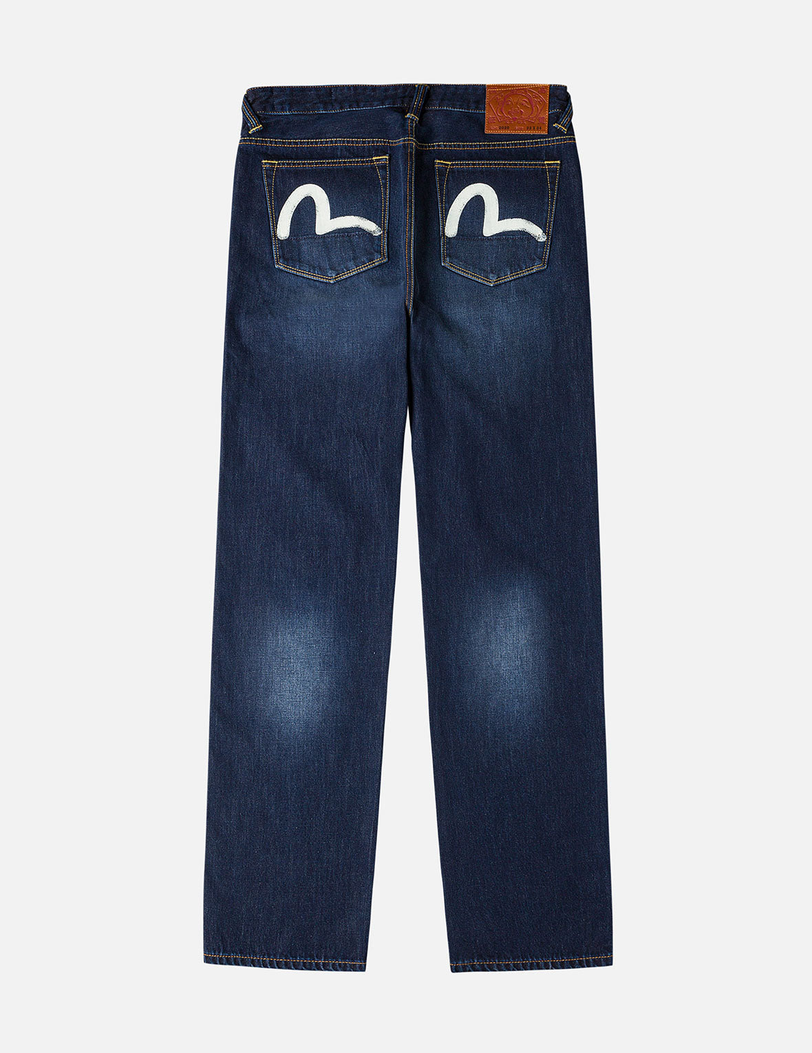 Ecru Brushstoke Seagull Print Regular Fit Jeans #2000 - 3