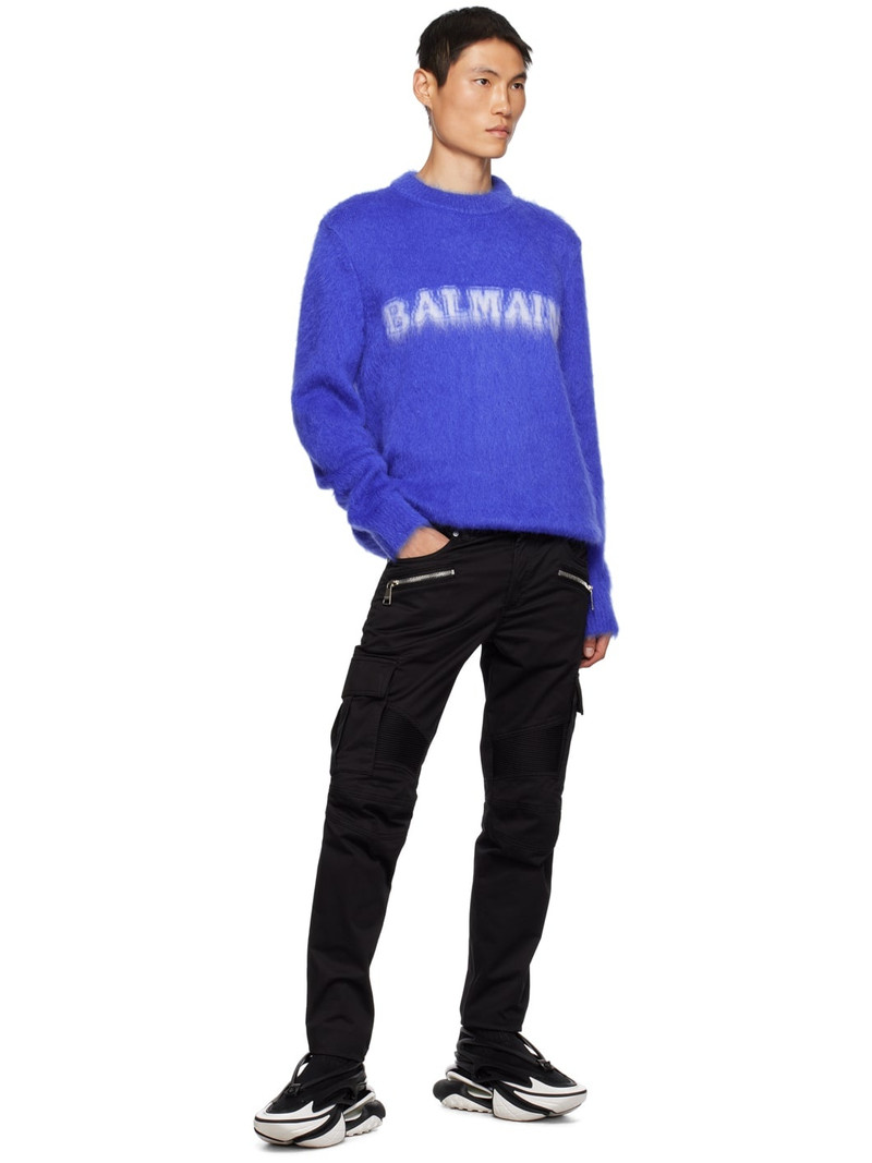 Balmain Blue Brushed Sweater outlook