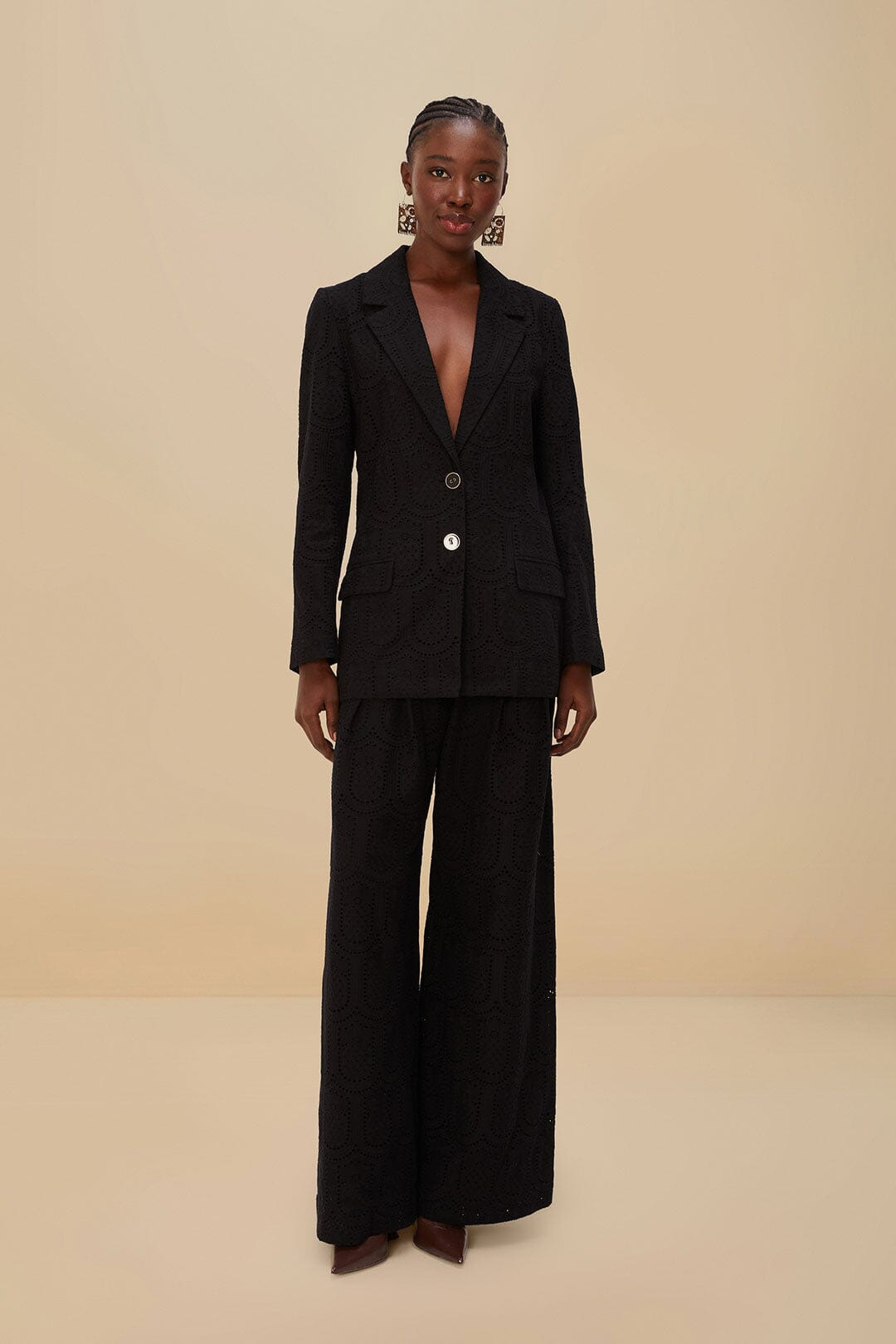 Black Eyelet Blazer - 4