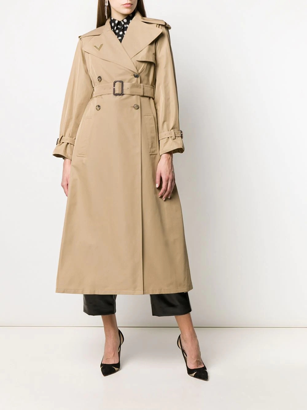 belted midi trench coat - 2