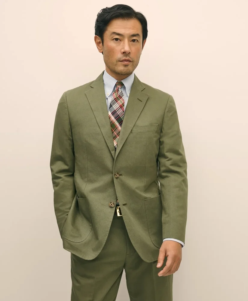 Slim Fit Fine Twill Washed Linen-Cotton Suit Jacket - 1