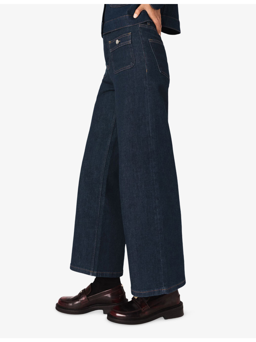 Patch-Pocket Straight-Leg Stretch-Denim Jeans - 3