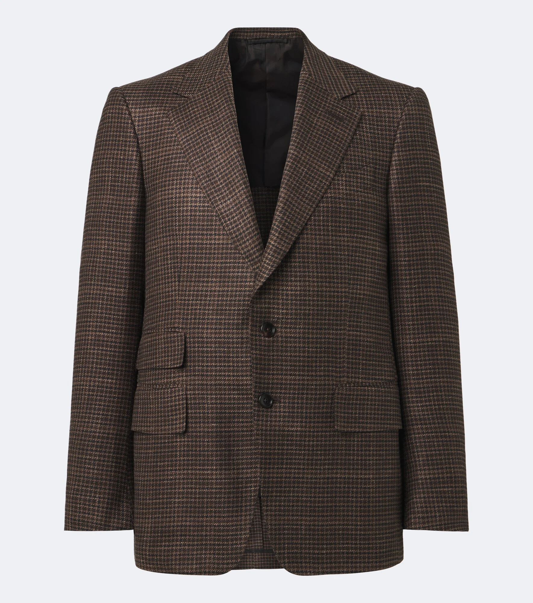 Houndstooth wool, silk, and linen blazer - 1