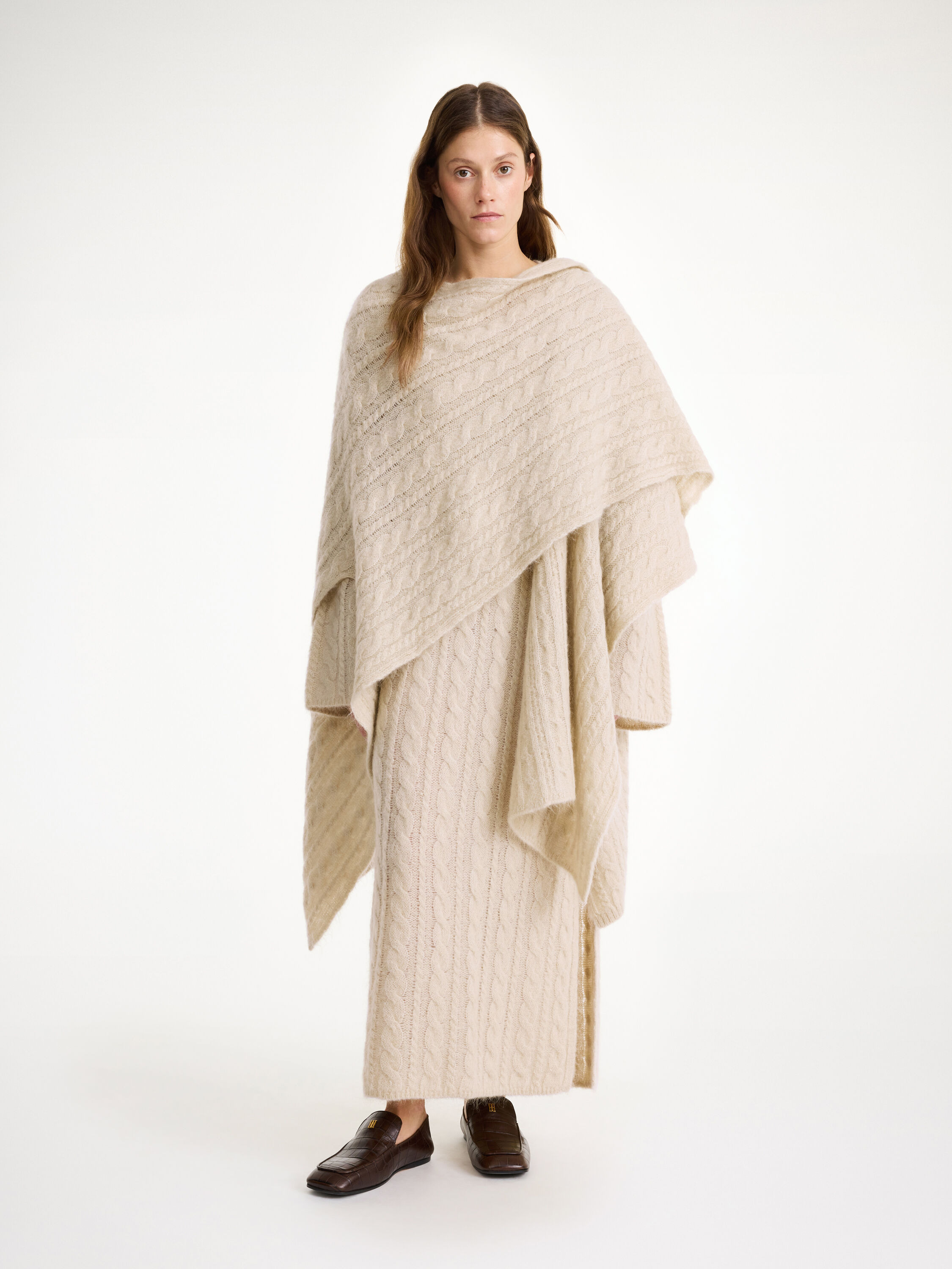 Kassillas wool-blend poncho - 1