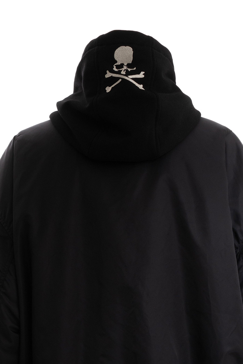 NYLON HOODED BOMBER JACKET / BLK 5