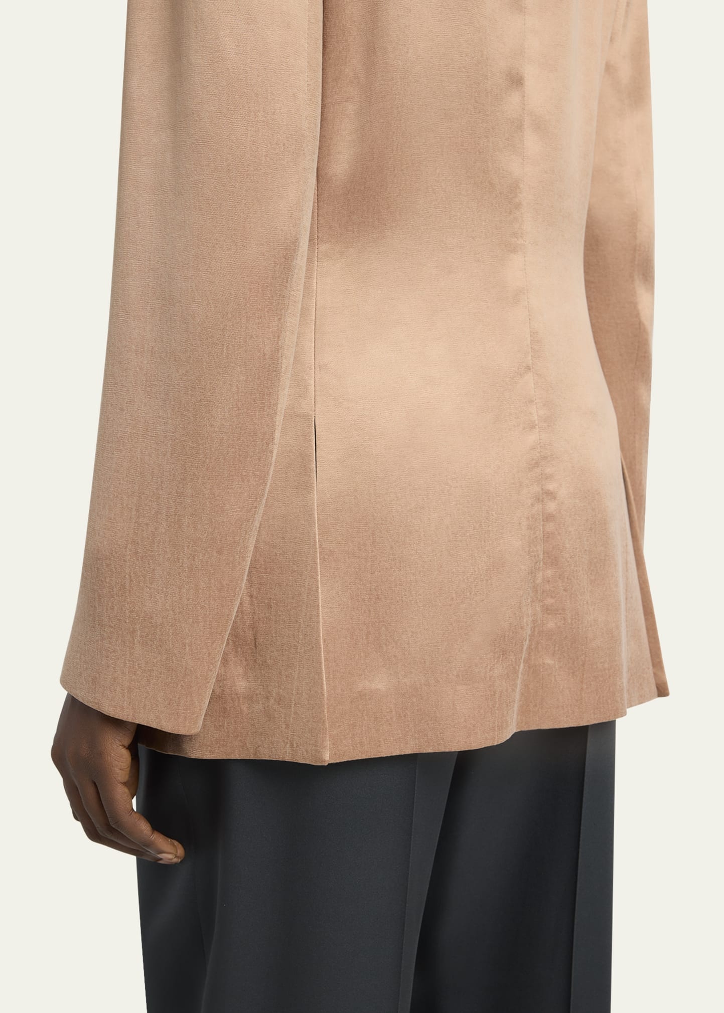 Cupro Double-Breasted Blazer Jacket - 5
