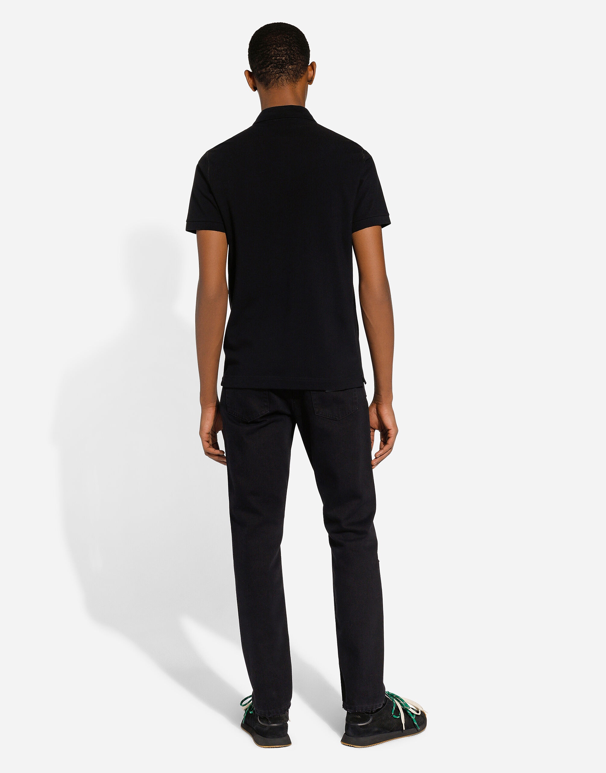 Cotton polo-shirt with DG logo embroidery - 3