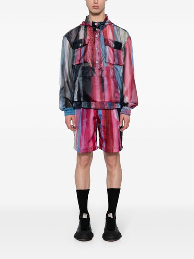 FENG CHEN WANG striped hooded jacket outlook