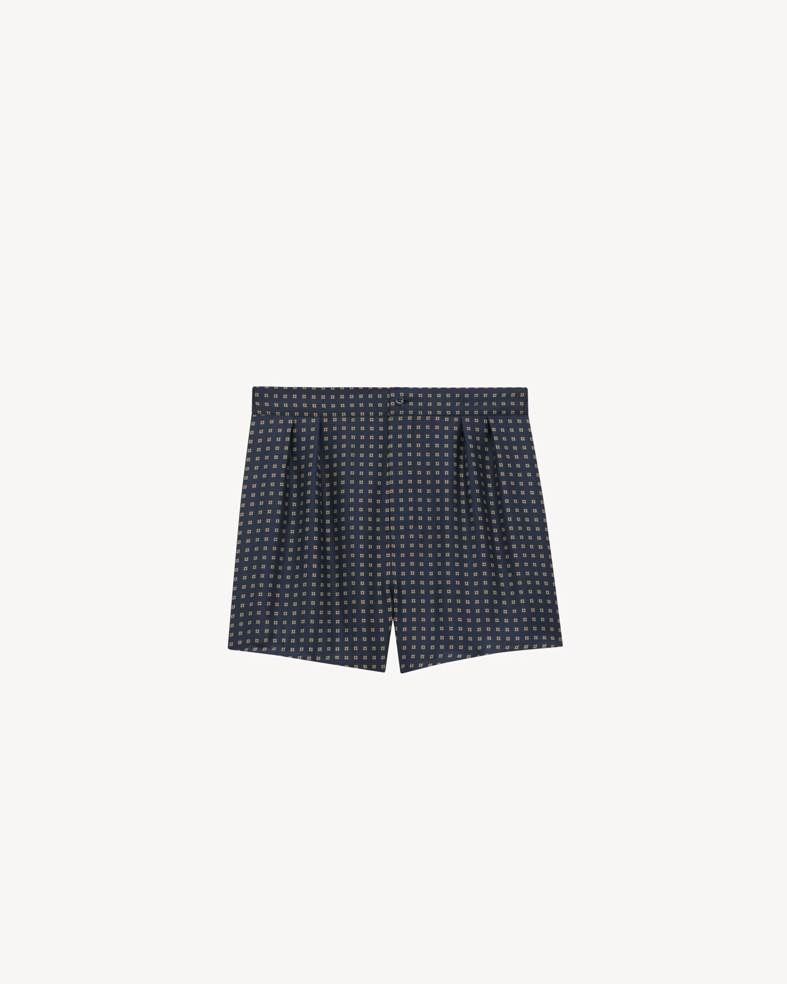 SAINT LAURENT PAJAMA SHORTS IN SQUARE SILK - 1