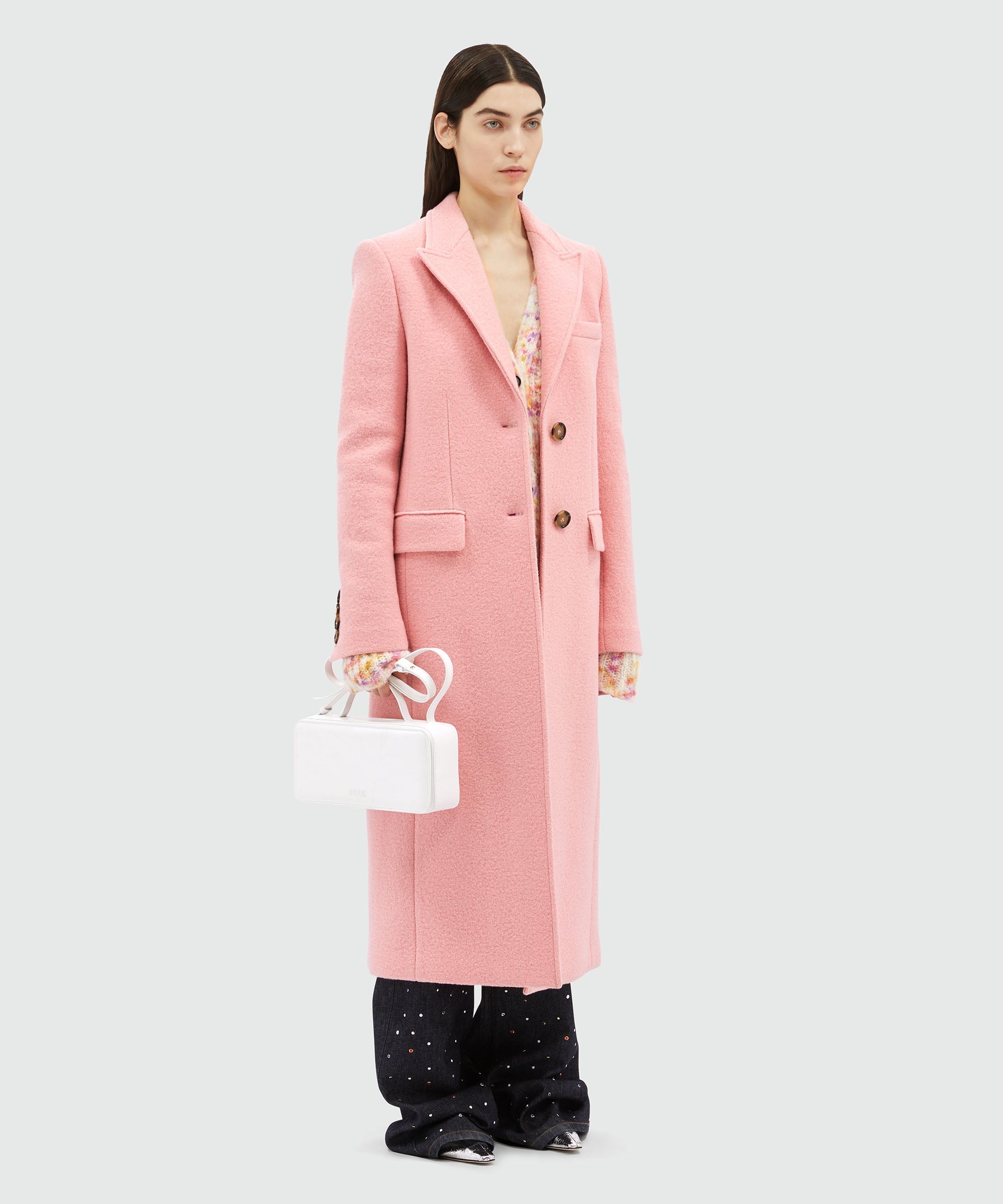 Pink MSGM tailored single-breasted coat  in wool - 4