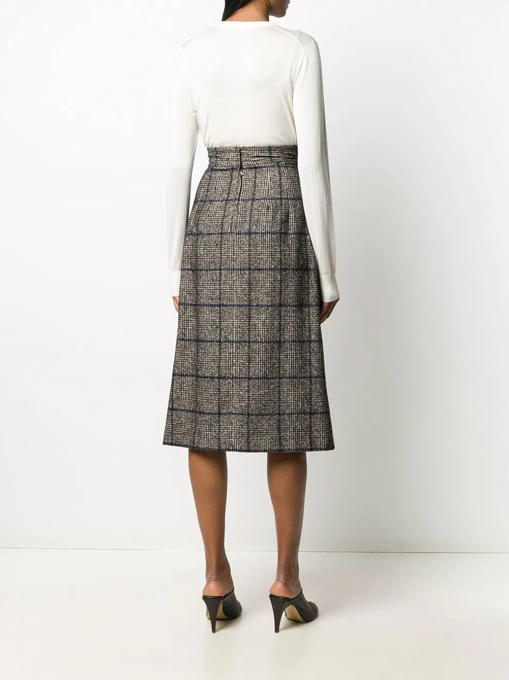 checked tartan wrap skirt - 4