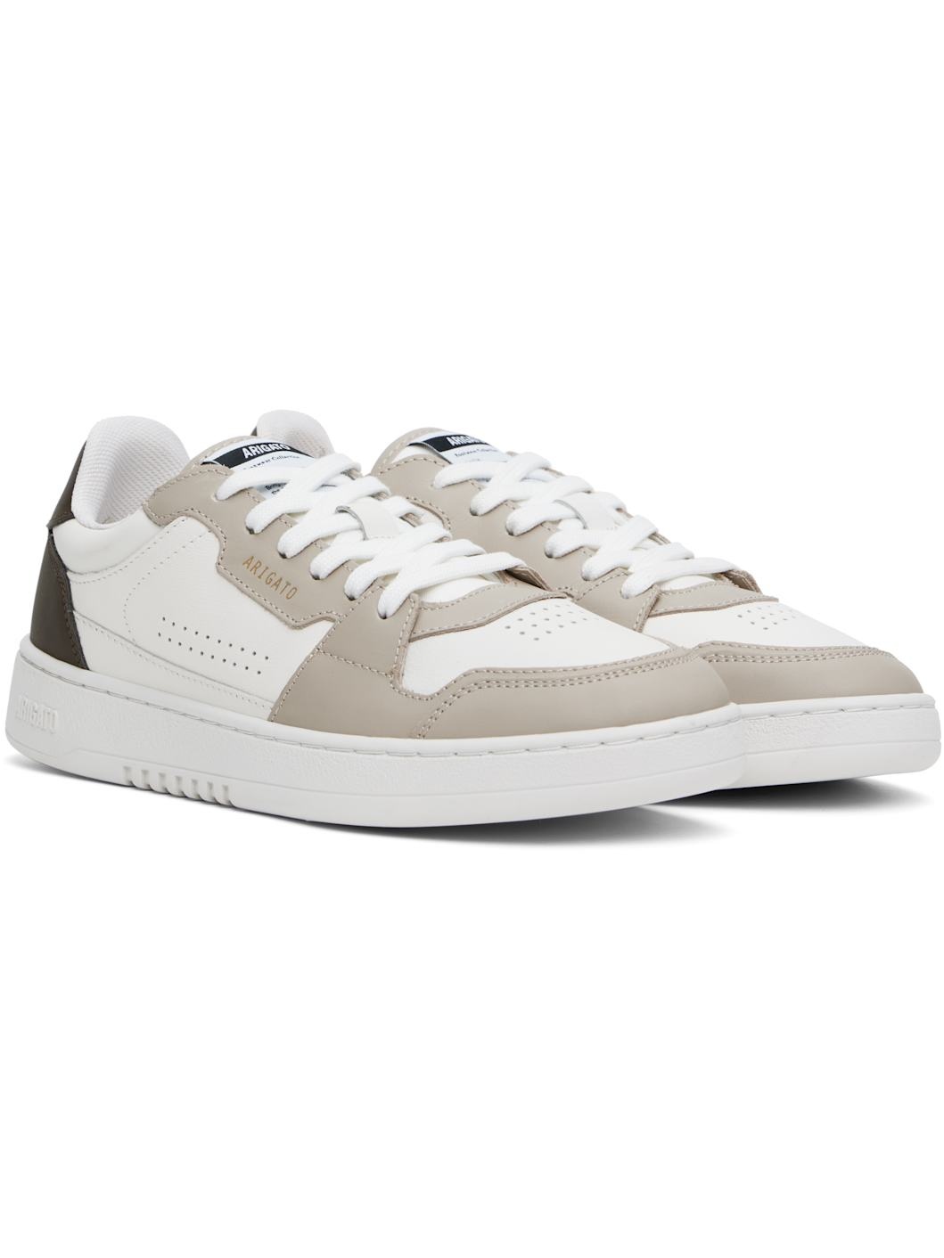 White & Taupe Dice Lo Sneakers - 4