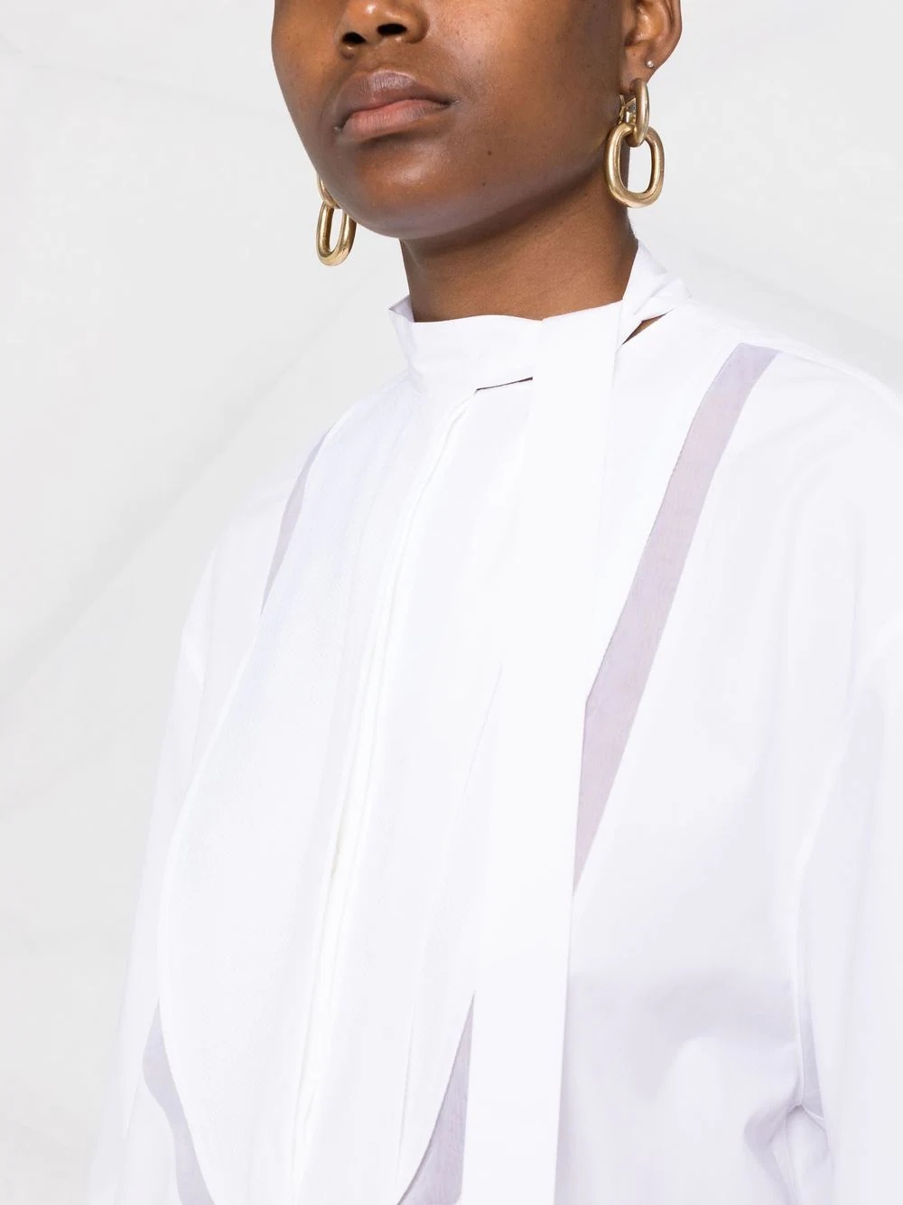 side neck tie fastening blouse - 3