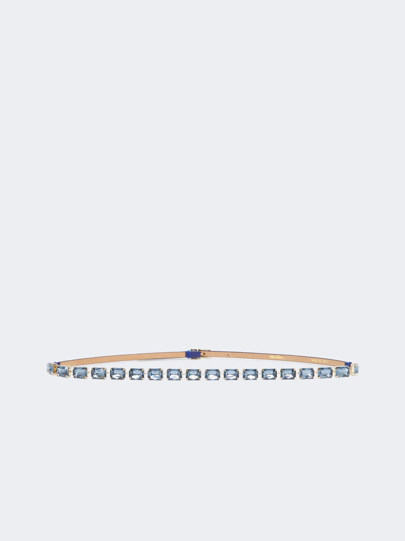 FUMANTE Jewelled nappa leather belt - CORNFLOWER BLUE 1