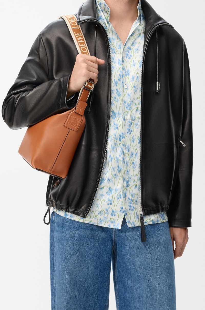 Loewe Small Cubi Crossbody bag in supple smooth calfskin and jacquard outlook
