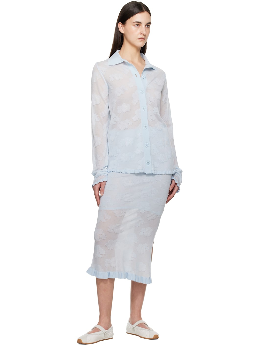 Blue Pegonia Midi Skirt - 4