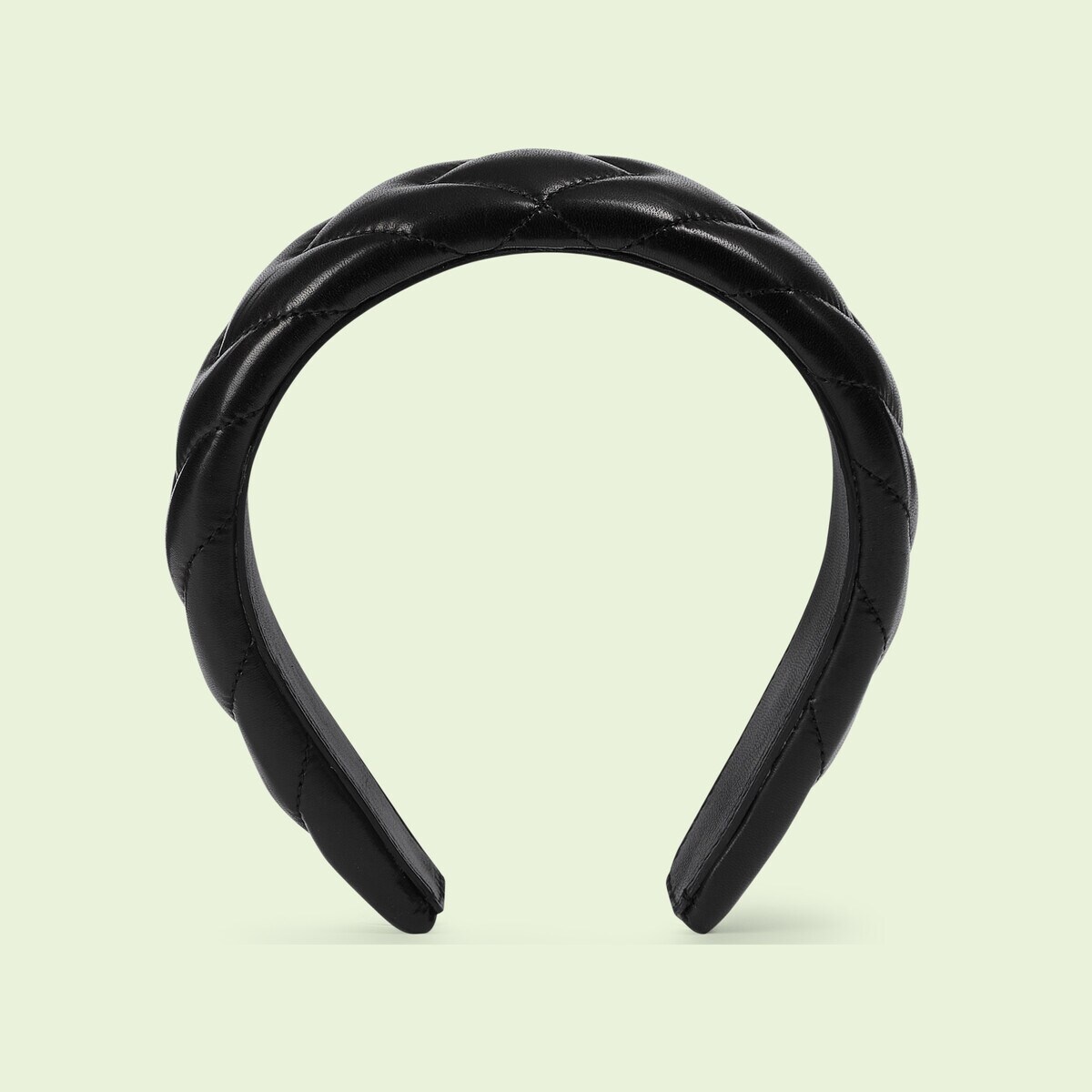 Leather hairband with Double G - 1