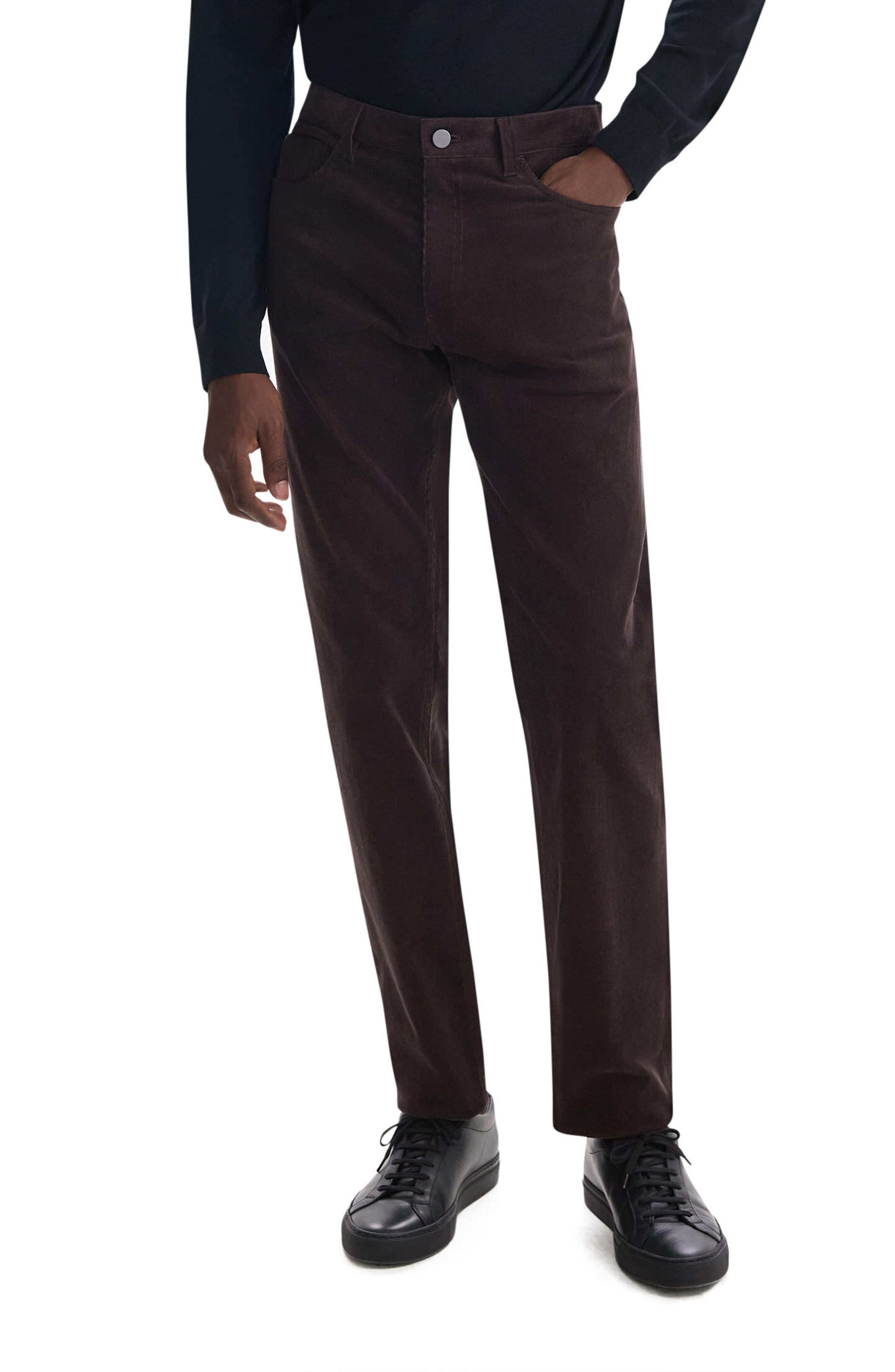 Theory Slim Fit Stretch Corduroy Pants in Hickory at Nordstrom - 1