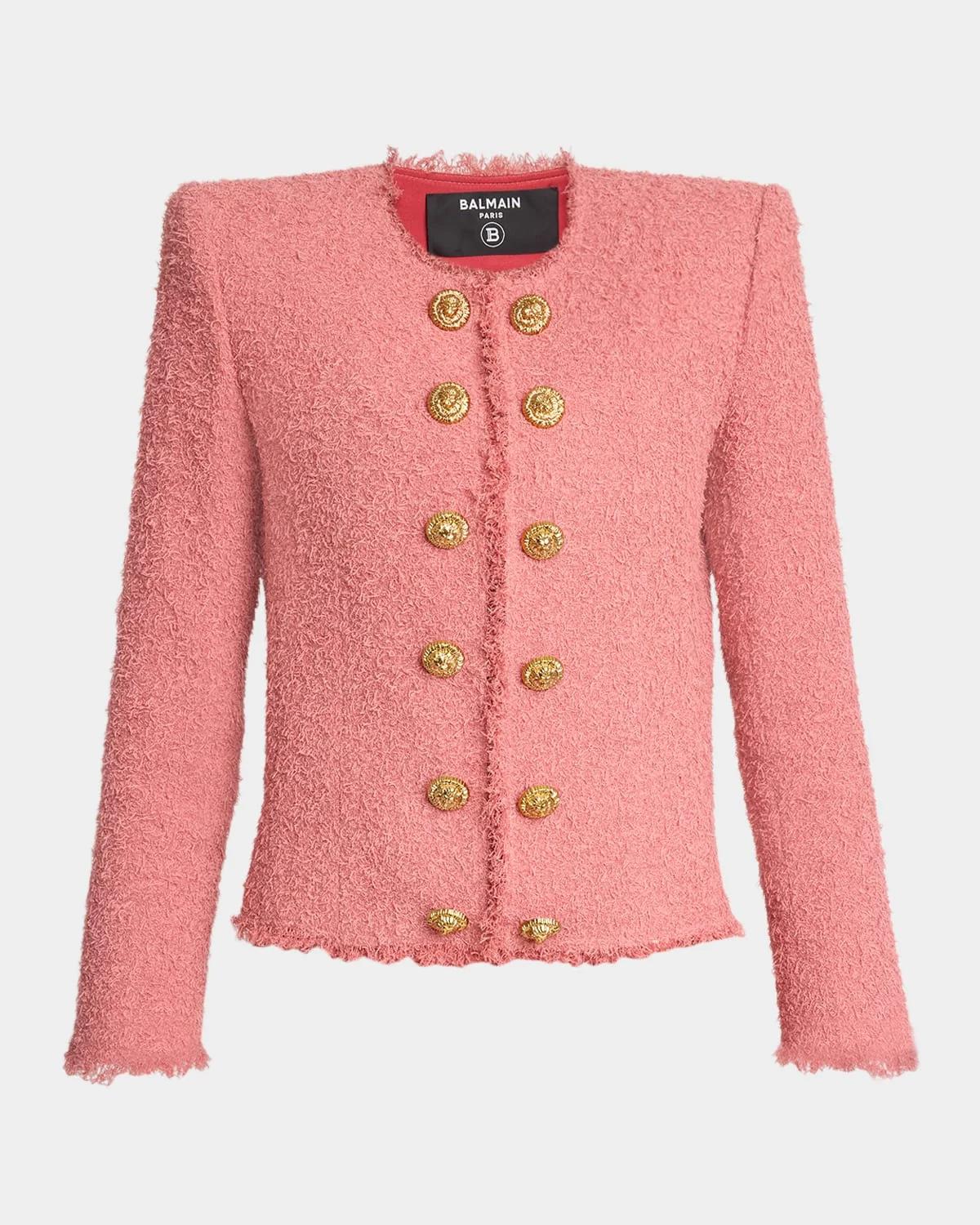 Lion Head Double-Breasted Tweed Jacket - 1