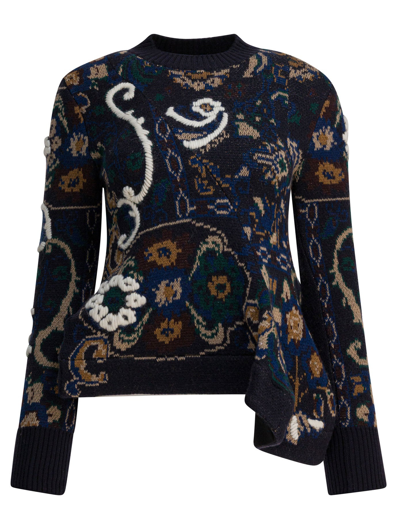 Sacai Floral Jacquard Knit Sweater - 1