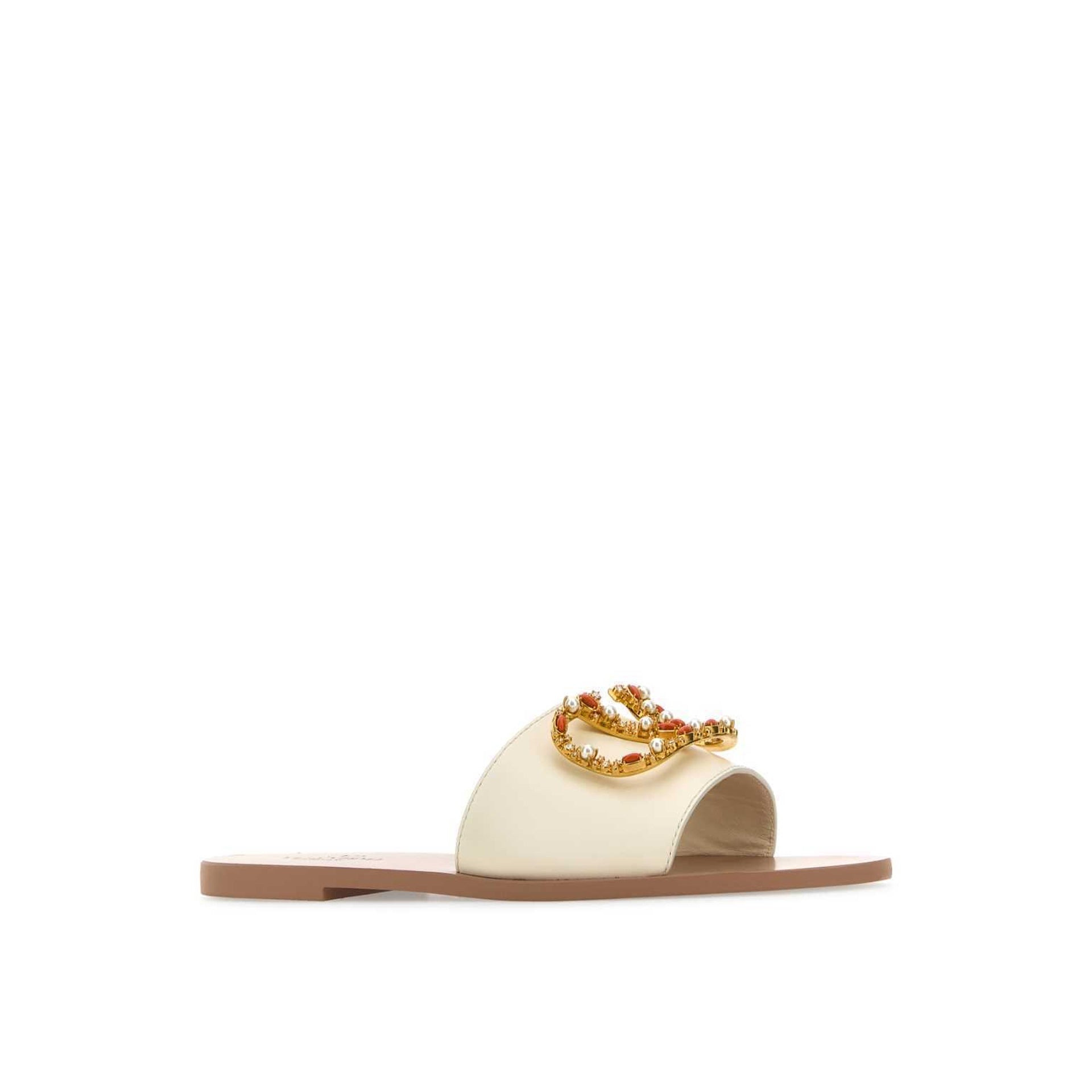 Valentino Garavani Vlogo Leather Flat Sandals Women - 2