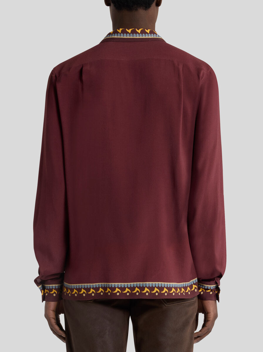 SILK SHIRT WITH PLACED PRINT - 5