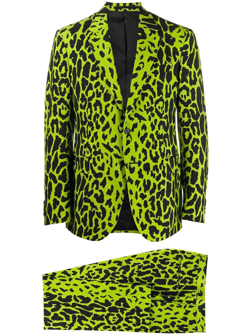 leopard single-breasted suit - 1