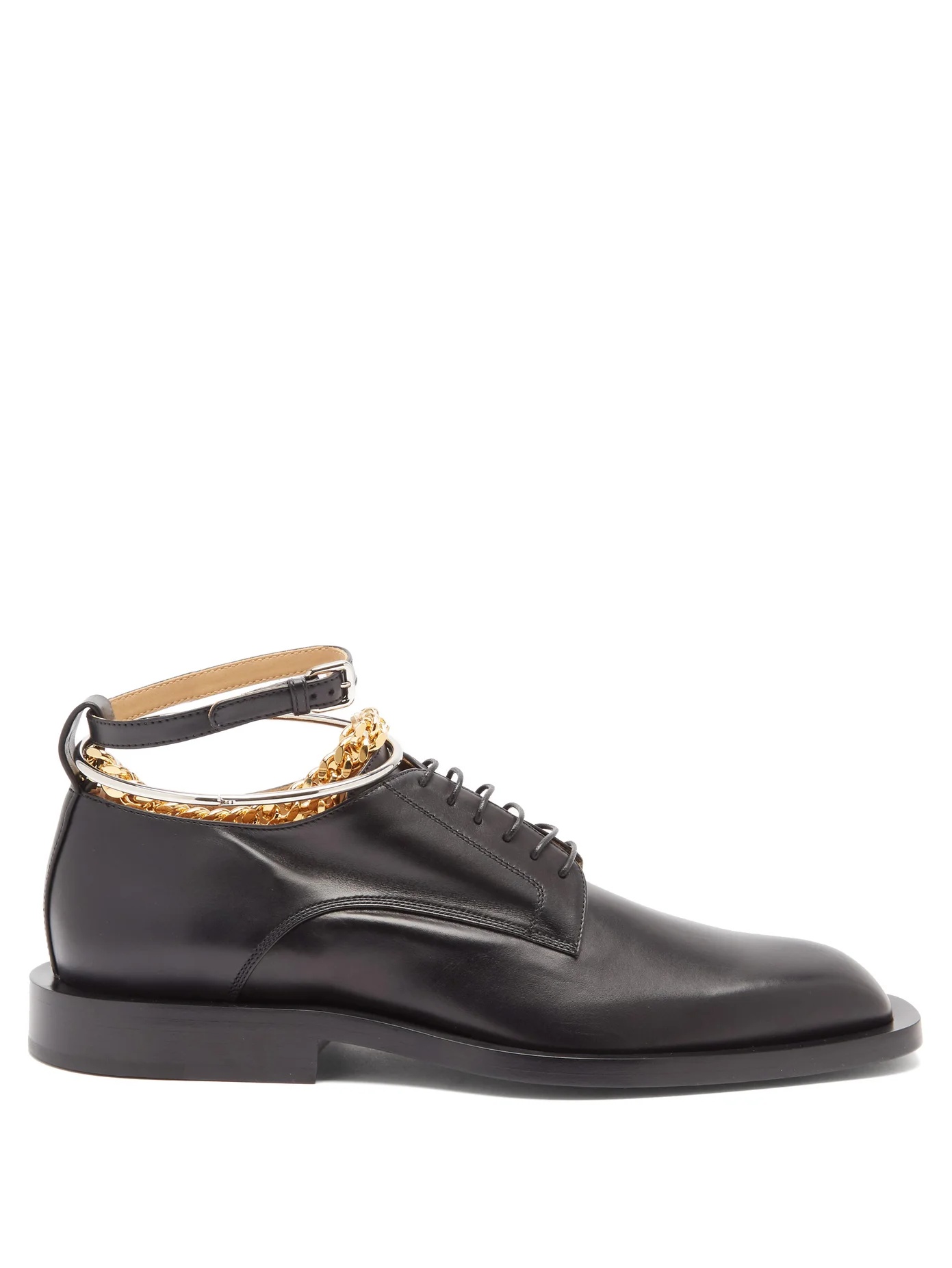 Anklet-chain leather Derby shoes - 1